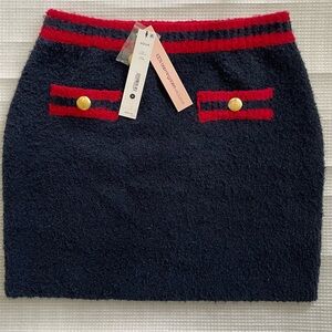 NWT. Aqua Women's Navy and Red Skirt